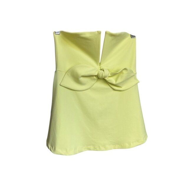 Susana Monaco Strapless Bow Front Top Lemon Yellow, BABY DOLL, SM - Picture 12 of 15